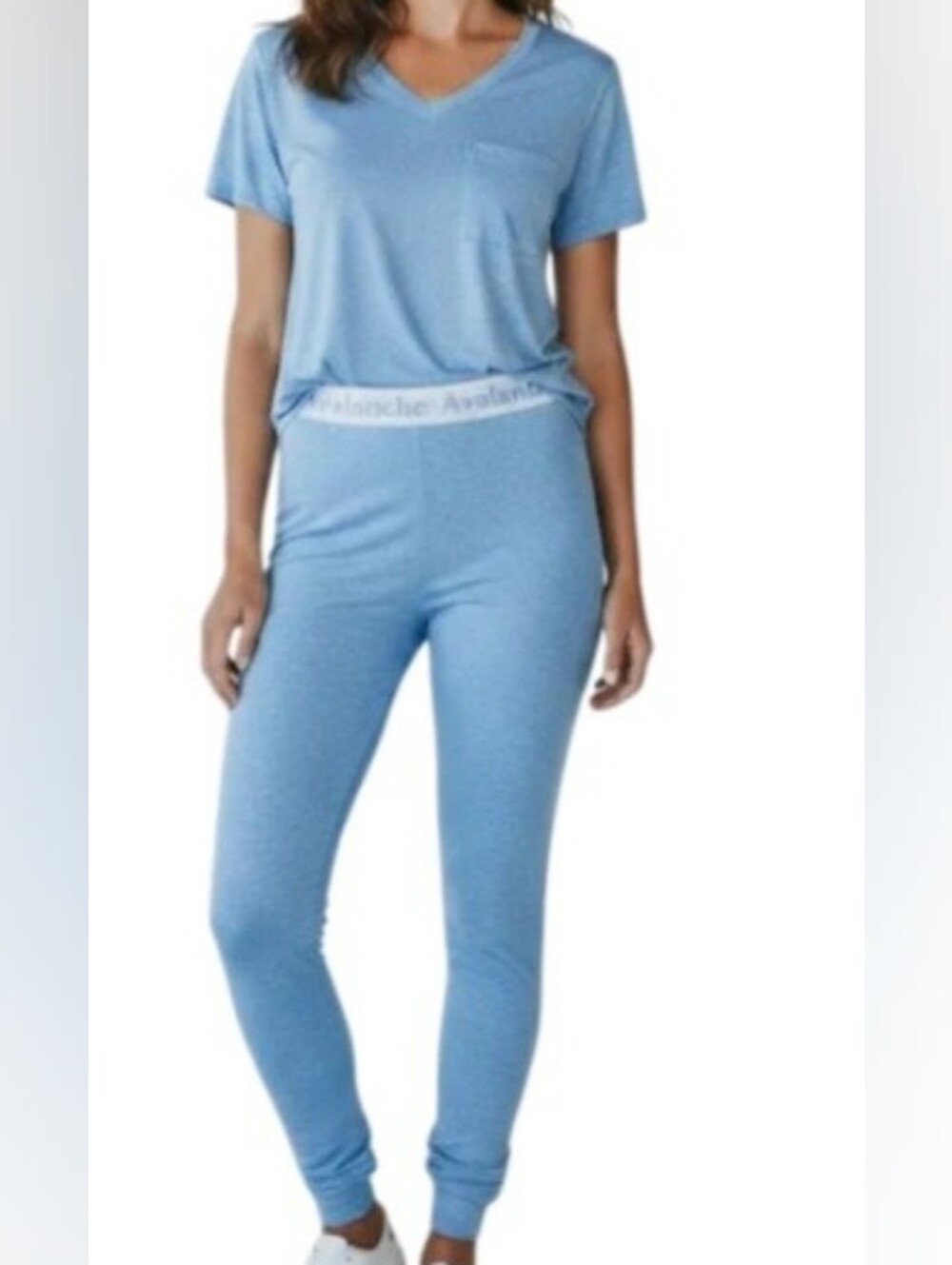 Light Blue Two-Piece Lounge Set - Elastic Waistband